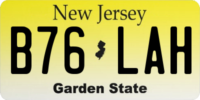 NJ license plate B76LAH