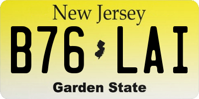 NJ license plate B76LAI