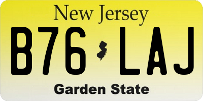 NJ license plate B76LAJ
