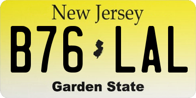 NJ license plate B76LAL