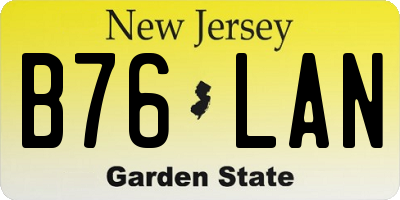NJ license plate B76LAN