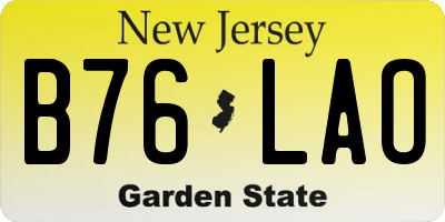 NJ license plate B76LAO