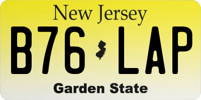 NJ license plate B76LAP