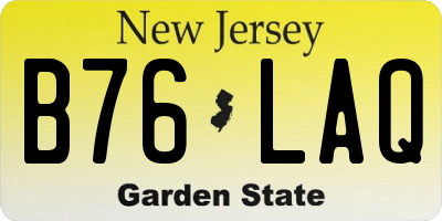 NJ license plate B76LAQ