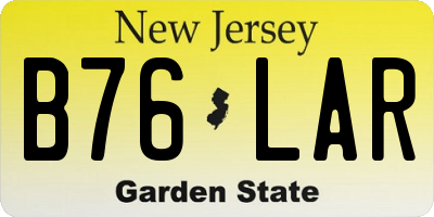 NJ license plate B76LAR