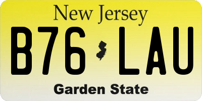 NJ license plate B76LAU