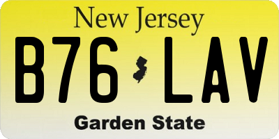 NJ license plate B76LAV