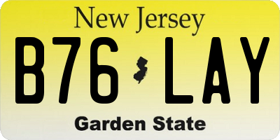 NJ license plate B76LAY
