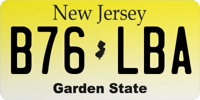 NJ license plate B76LBA