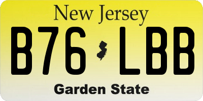 NJ license plate B76LBB