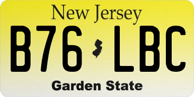NJ license plate B76LBC