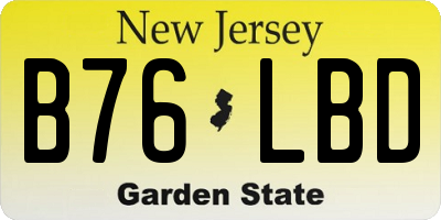 NJ license plate B76LBD