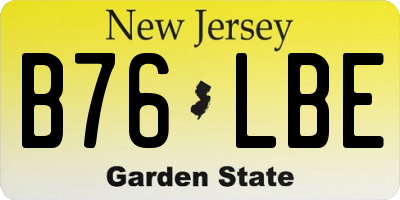 NJ license plate B76LBE