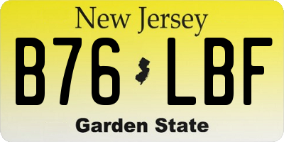 NJ license plate B76LBF