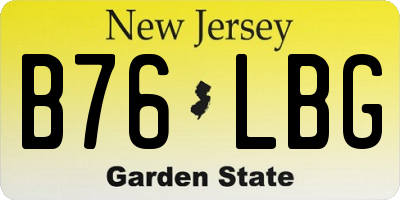 NJ license plate B76LBG