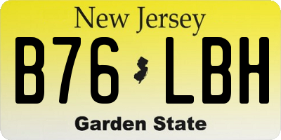 NJ license plate B76LBH