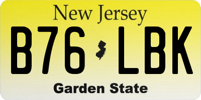NJ license plate B76LBK