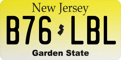 NJ license plate B76LBL