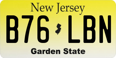 NJ license plate B76LBN