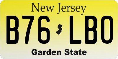 NJ license plate B76LBO