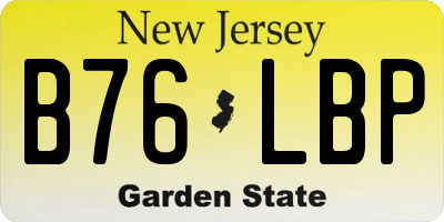 NJ license plate B76LBP