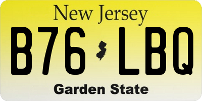 NJ license plate B76LBQ