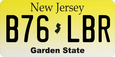 NJ license plate B76LBR
