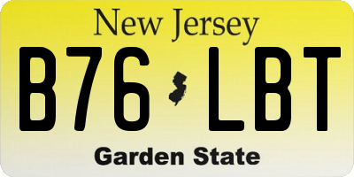 NJ license plate B76LBT