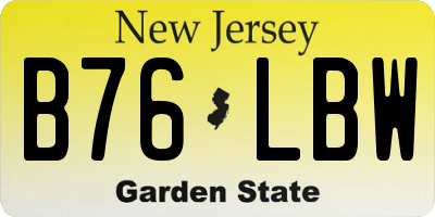 NJ license plate B76LBW