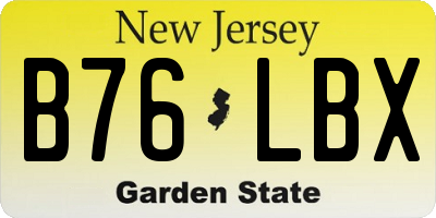 NJ license plate B76LBX