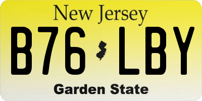 NJ license plate B76LBY