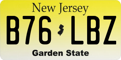 NJ license plate B76LBZ