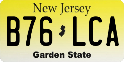 NJ license plate B76LCA