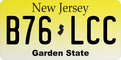 NJ license plate B76LCC