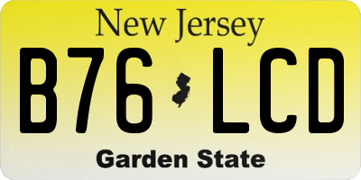 NJ license plate B76LCD