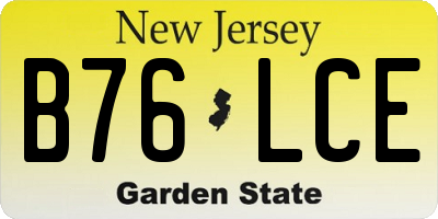 NJ license plate B76LCE