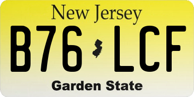 NJ license plate B76LCF