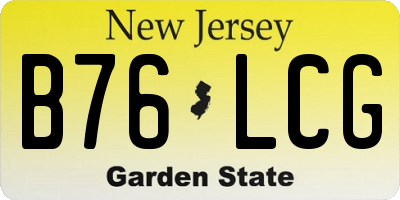 NJ license plate B76LCG