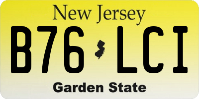 NJ license plate B76LCI