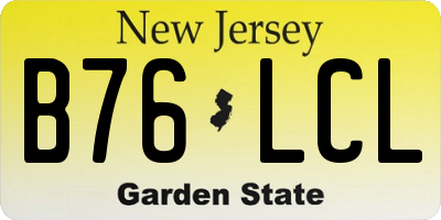 NJ license plate B76LCL