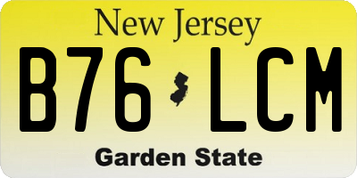 NJ license plate B76LCM