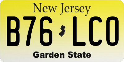 NJ license plate B76LCO