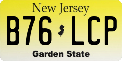 NJ license plate B76LCP