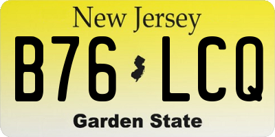 NJ license plate B76LCQ