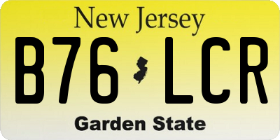 NJ license plate B76LCR