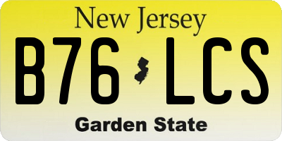 NJ license plate B76LCS
