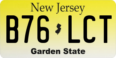 NJ license plate B76LCT