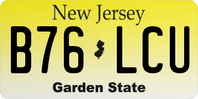 NJ license plate B76LCU