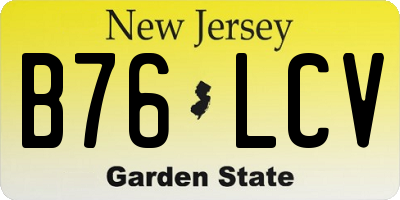 NJ license plate B76LCV