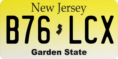 NJ license plate B76LCX
